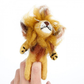 Vingerpopje vilt 3D leeuw