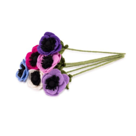 Bloem vilt anemoon merinowol fuchsia