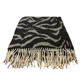 Plaid Mazzoni zebraprint antraciet