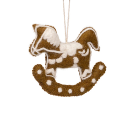 Kersthanger Sjaal met Verhaal gingerbread cookie hobbelpaard