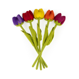 Bloem vilt tulp multicolor cerise