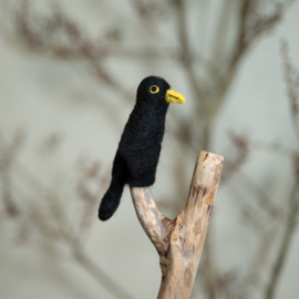 Vingerpopje vilt 3D merel