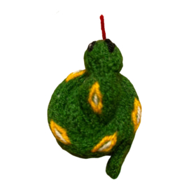 Vingerpopje gebreid slang groen