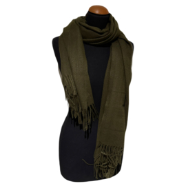 Voorjaarssjaal effen katoen/viscose oker