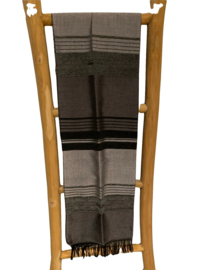 Sjaal katoen en zijde grijs en zwart