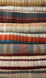 Plaid Tweedmill turquoise-oranje-lichtgrijs