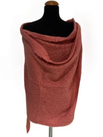 Omslagdoek viscose/wol roze