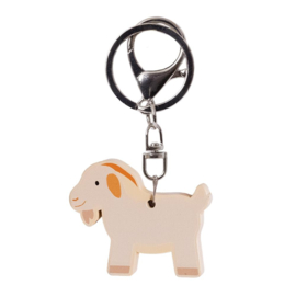 Houten sleutelhanger boerderijdieren - geit