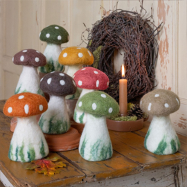 Eiwarmer/decoratie paddenstoel aardetinten