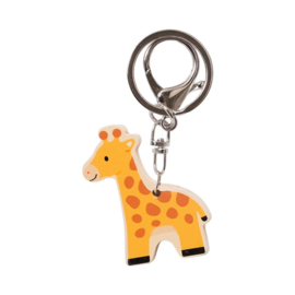 Houten sleutelhanger wilde dieren - giraffe