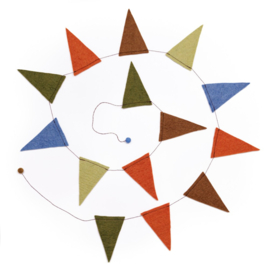 Vlaggenlijn Sjaal met Verhaal vilt groen-bruin-blauw