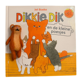 Boekje Dikkie Dik en de kleine poesjes met 3D vingerpopje Dikkie Dik