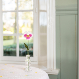 Bloem vilt viool wit-roze