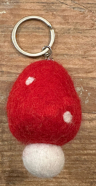 Sleutelhanger paddenstoel aubergine