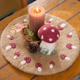 Onderzetter L meerkleurig beige-paddenstoelen
