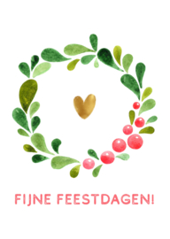 Kerstkaart KvdE Kerstauto met kerstboom op dak