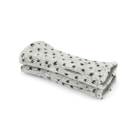 Handwarmers Sjaal met Verhaal Lovely lichtgrijs met zwarte "hartjes"