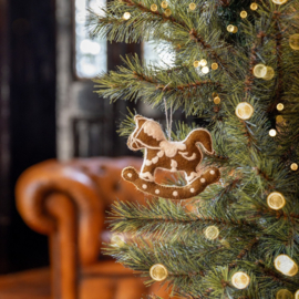 Kersthanger Sjaal met Verhaal gingerbread cookie hobbelpaard