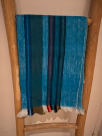 Sjaal L gestreept turquoise