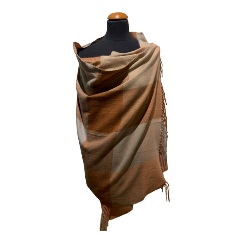Ciro Versnel Sterkte Omslagdoek cashmere beige-crème | Omslagdoeken/oversized sjaals cashmerewol  | Kinderen van de Evenaar