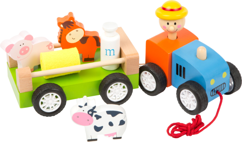 Mona Lisa De lucht Winkelcentrum Boer met tractor aan trekkoord van Small Foot houten speelgoed | Houten  speelgoed | Kinderen van de Evenaar