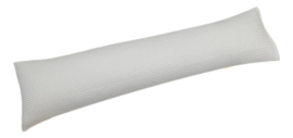 Zijslaapkussenhoes "2 verschillende kanten: Stip geel en witte wafel " 110x25cm