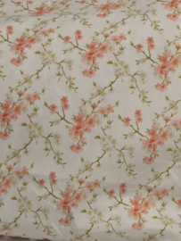 Zijslaapkussenhoes "Zalm bloemetje" 110x25cm