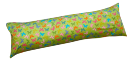 Zijslaapkussenhoes: "Groen met vlinder"  140x40cm