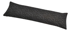 Zijslaapkussenhoes: "Zwart met witte bloemetjes"  140x40cm