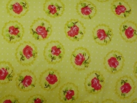 Voedingskussenhoes "Geel met roze roosjes"