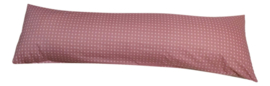 Zijslaapkussenhoes: "Oud roze geo"  140x40cm