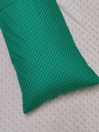 Zijslaapkussenhoes "Groen met stipjes" 110x25cm