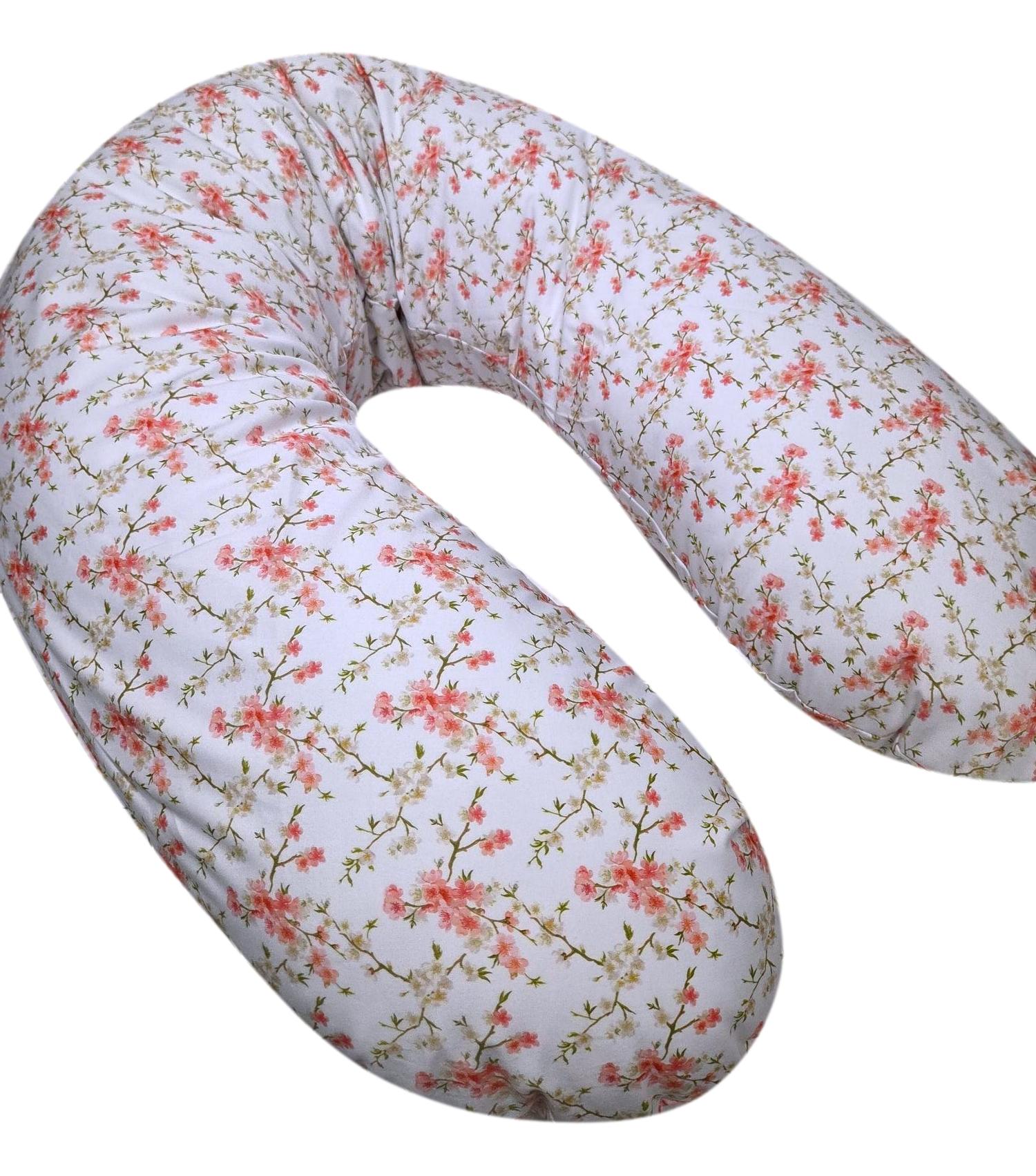 Voedingskussenhoes "Zalm bloemen"