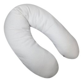 Voedingskussenhoes "Bruin met sterren en witte wafel"