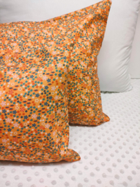 Zijslaapkussenhoes: "Vrolijk oranje"  140x40cm