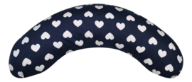 Mini hoes "Donkerblauw met witte hartjes"