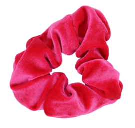 Scrunchie Velvet Donkerroze