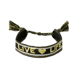 Trendy armband live life zwart
