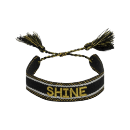 Trendy armband shine zwart