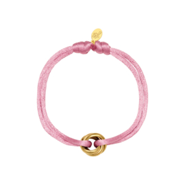 Armband van satijn roze