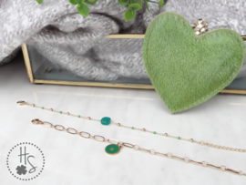 ARMBAND SHINY STONE - / GROEN GOUD