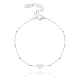 Armband jasseron heart Zilver (RVS)