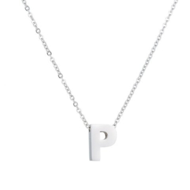 Ketting Met Letter P Zilver