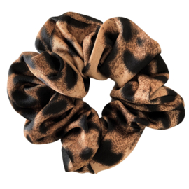 Scrunchie Panterprint Donkerbruin