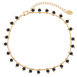 ENKELBANDJE TINY BEADS PARTY - Black