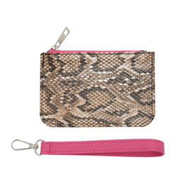 Riem Portemonnee Snake Print Roze