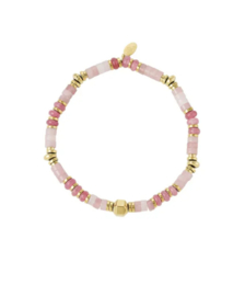 Armband Pink & Gold Stone