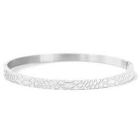 Bangle Croco Print Zilver