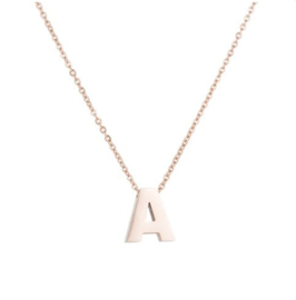 Ketting Met Letter A Rosé Goud