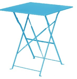 GK985 -Bolero vierkante opklapbare stalen tafel turquoise 60cm